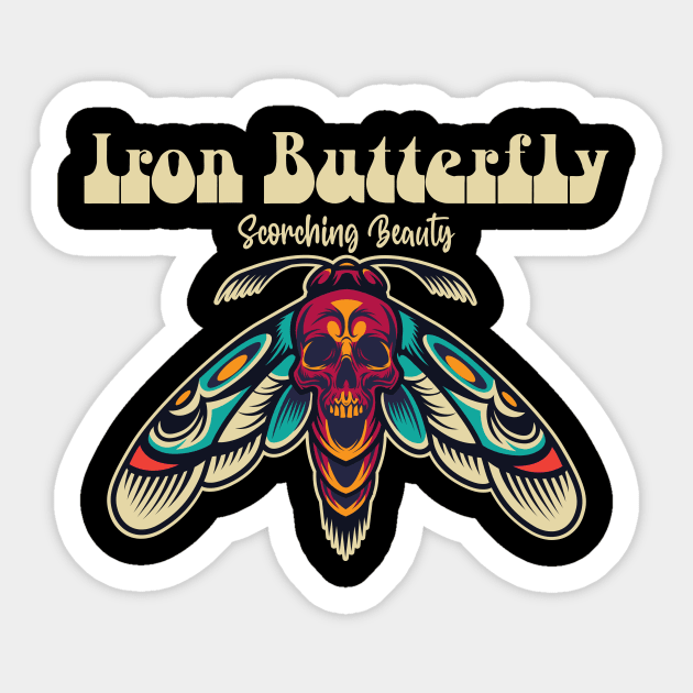 Iron Butterfly In The Garden Of Eden Sticker by NEW ANGGARA